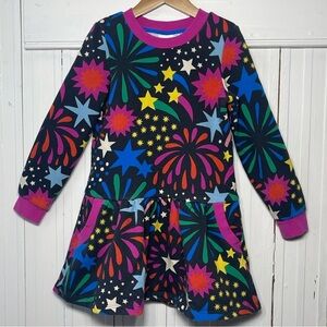 MINI BODEN VGUC Colorful Fireworks Sweatshirt Dress